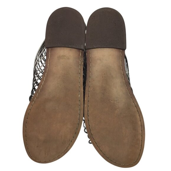 Sam Edelman Hazel Caged Gladiator Womens 8 Sandals Silver Metallic Stone Embelli - Picture 10 of 12